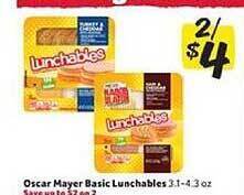 Winn Dixie Oscar Mayer Basic Lunchables offer