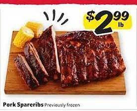 Winn Dixie Pork Spareribs offer