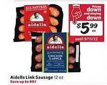 Winn Dixie Aidells Link Sausage offer