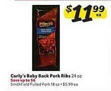 Winn Dixie Curly's Baby Back Pork Ribs offer