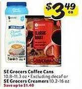 Winn Dixie Se Grocers Coffee Cans Se Grocers Creamers offer