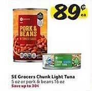 Winn Dixie Se Grocers Chunk Light Tuna offer