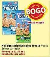 Winn Dixie Kellogg's Rice Krispies Treats offer