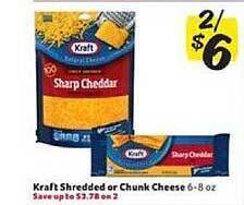 Winn Dixie Kraft Shredded Or Chunk Cheese offer