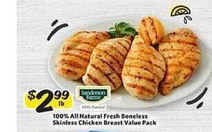 Winn Dixie 100% All Natural Fresh Boneless Skinless Chicken Breast Value Pack offer