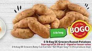 Winn Dixie 5 Lb Bag Se Grocers Russet Potatoes offer