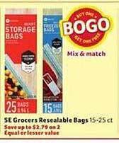 Winn Dixie Se Grocers Resealable Bags offer