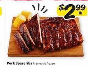 Winn Dixie Pork Spareribs offer