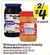 Winn Dixie Se Grocers Creamy Or Crunchy Peanut Butter offer