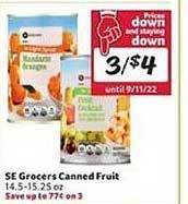 Winn Dixie Se Grocers Canned Fruit offer