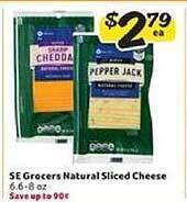 Winn Dixie Se Grocers Natural Sliced Cheese offer