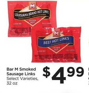 Food 4 Less Bar M Smoked Sausage Links offer