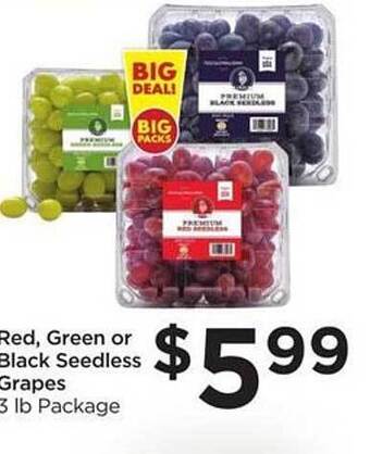 Food 4 Less Red, Green Or Black Seedless Grapes offer
