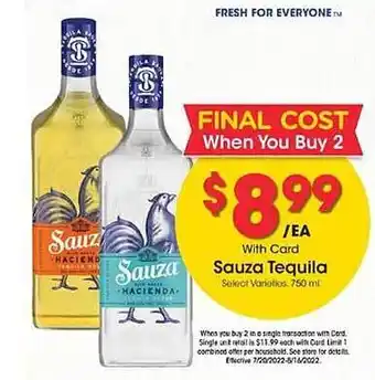 Ralphs Sauza Tequila offer