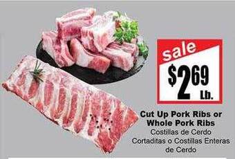 Rancho Markets Cut Up Pork Ribs Or Whole Pork Ribs offer