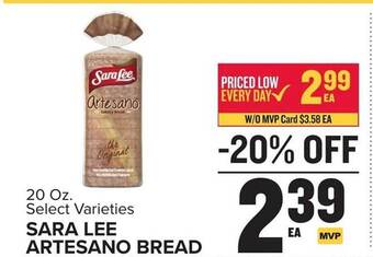 Food Lion Sara lee artesano bread offer