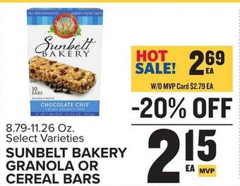 Food Lion Sunbelt bakery granola or cereal bars offer