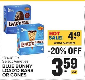 Food Lion Blue bunny load'd bars or cones offer