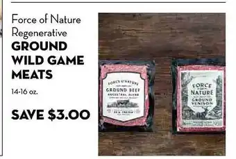 Bristol Farms Ground wild game meats offer