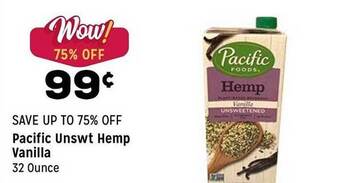Grocery Outlet Pacific unswt hemp vanilla offer