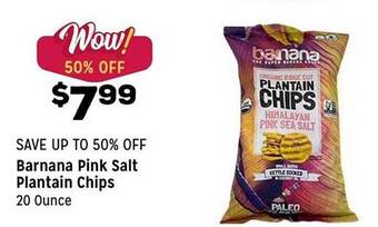Grocery Outlet Barnana pink salt plantain chips offer