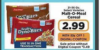 IGA Malt-o-meal cereal offer