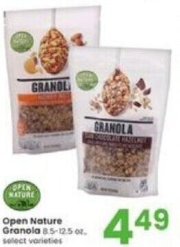 Albertsons Open Nature Granola 8.5-12.5 Oz. offer