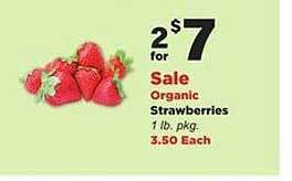 Stater Bros Organic strawberries offer