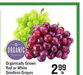 Lowes Foods Organically grown red or white seedless grapes offer