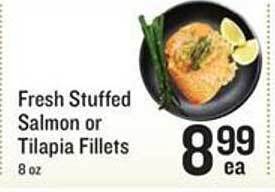Lowes Foods Fresh stuffed salmon or tilapia fillets offer