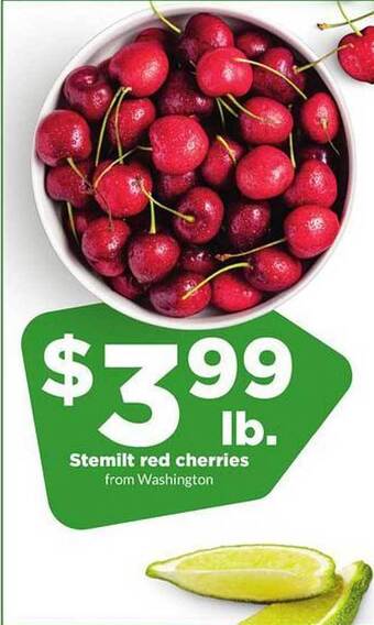 Hy-Vee Stemilt red cherries offer