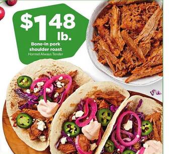 Hy-Vee Bone-in pork shoulder roast offer