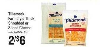 Lowes Foods Tillamook farmstyle thick shredded or sliced cheese offer