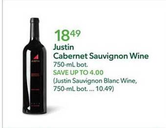 Publix Justin cabernet sauvignon wine offer