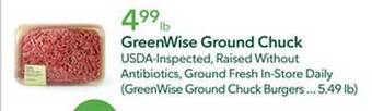 Publix Greenwise ground chuck offer