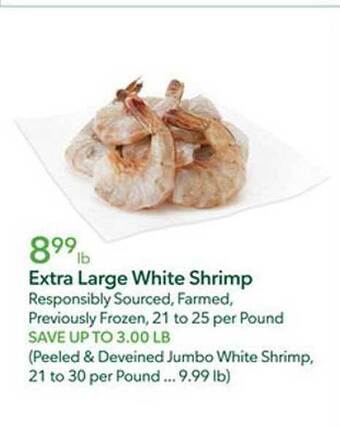 Publix Extra large white shrimp offer