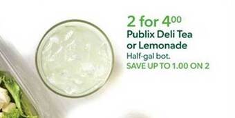Publix Publix deli tea or lemonade offer