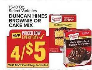 Food Lion Duncan hines brownie or cake mix offer