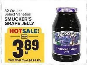 Food Lion Smucker's grape jelly offer