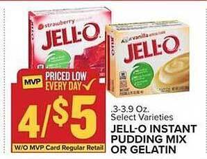 Food Lion Jell-o instant pudding mix or gelatin offer