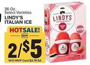 Food Lion Lindy's italian ice offer