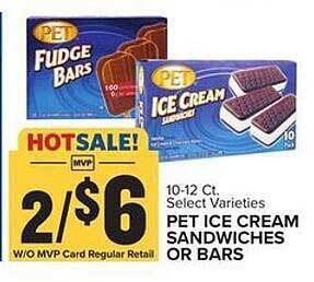 Food Lion Pet ice cream sandwiches or bars offer