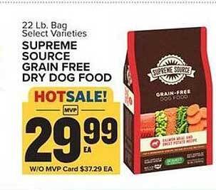 Food Lion Supreme source grain free dry dog food offer