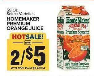 Food Lion Homemaker premium orange juice offer