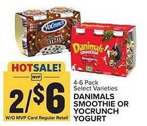 Food Lion Danimals smoothie or yocrunch yogurt offer