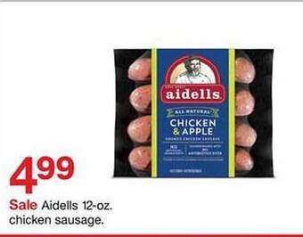 Target Aidells 12-oz. chicken sausage offer