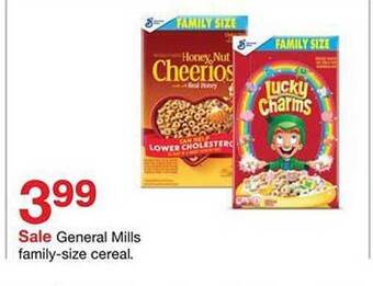 Target General mills family-size cereal offer