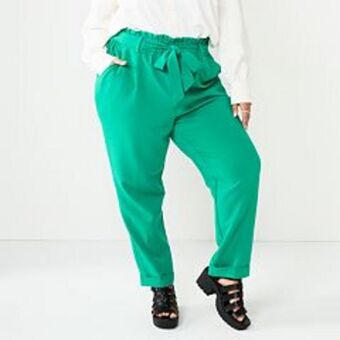 Kohl's Juniors' plus size so® high-rise paperbag tapered leg pants offer