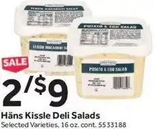 Stop&Shop Häns Kissle Deli Salads 16 oz. offer