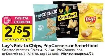 Stop&Shop Lay's Potato Chips, PopCorners or Smartfood offer